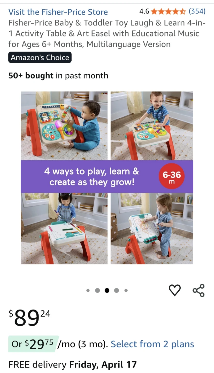Fisher-Price Laugh & Learn 4-in-1 Activity Table & Art Easel - photo 4