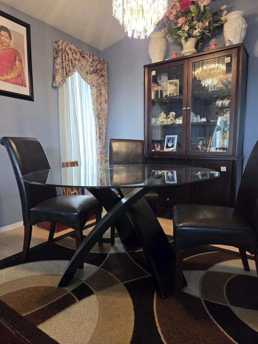 Glass Top Dining Table with 4 Chairs - photo 2