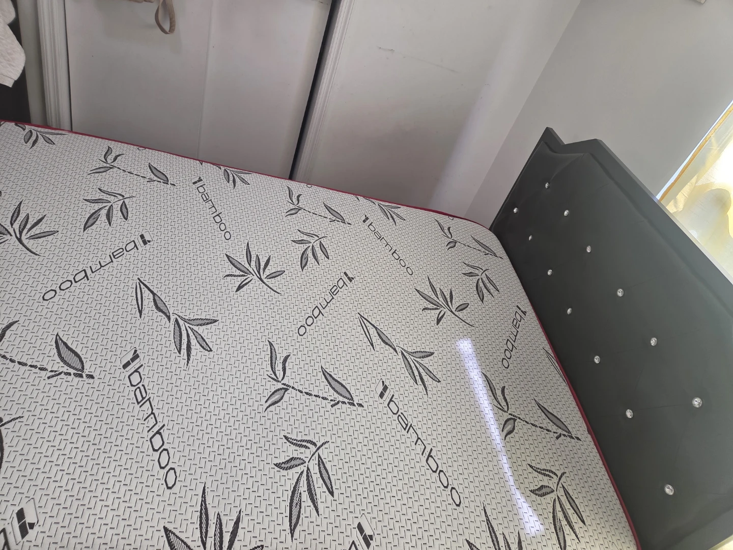 Black Queen Bed Frame with Bamboo Mattress - photo 4