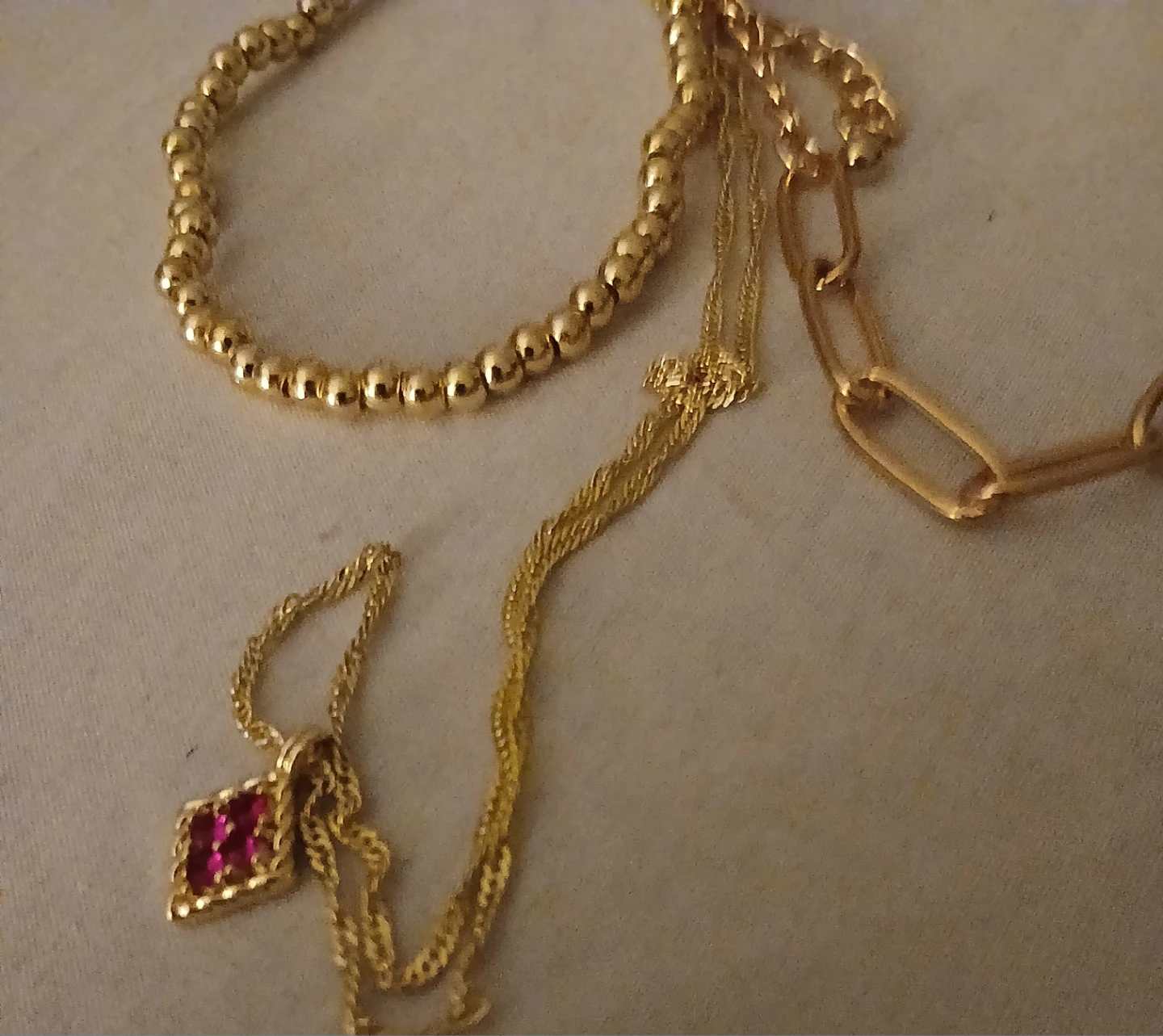 Gold-tone Beaded Bracelet and Necklaces Set - photo 2