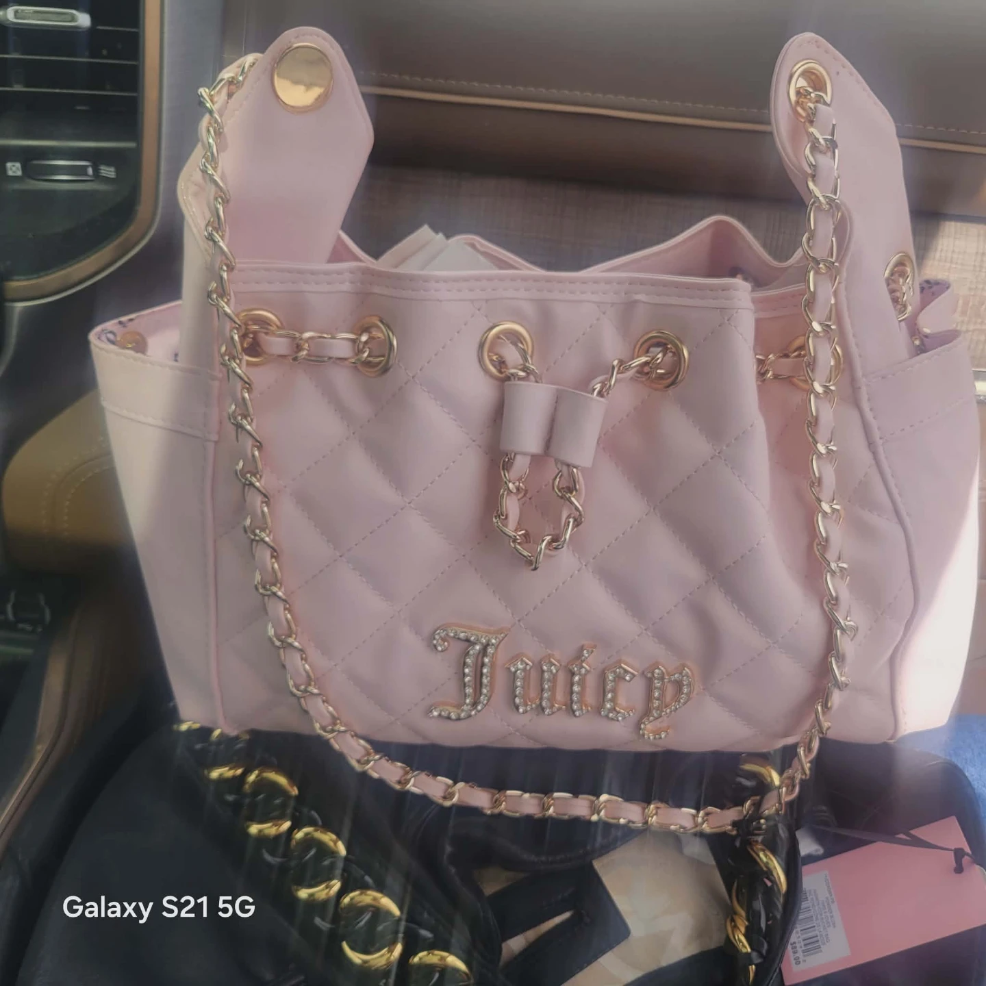 Juicy Couture Pink Quilted Chain Shoulder Bag