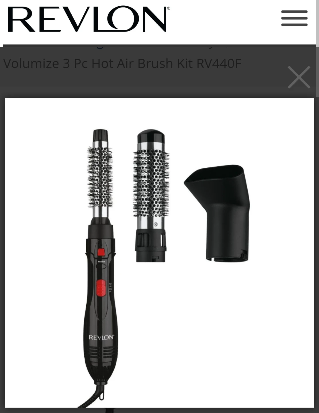 NEW Revlon Style, Curl & Volumize 3 Pc Hot Air Brush Kit - photo 2