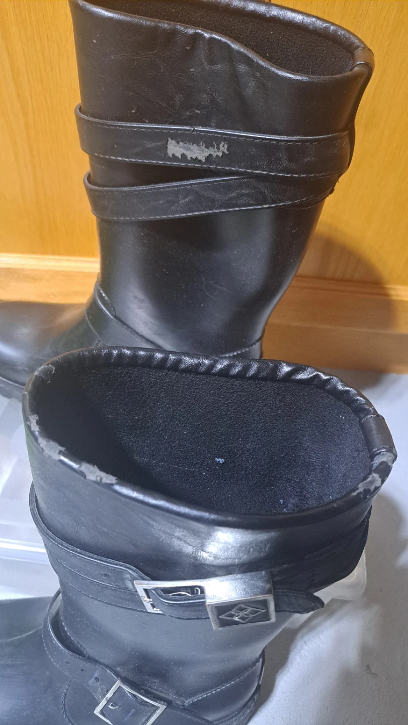 Black Rubber Moto-Style Boots - photo 3