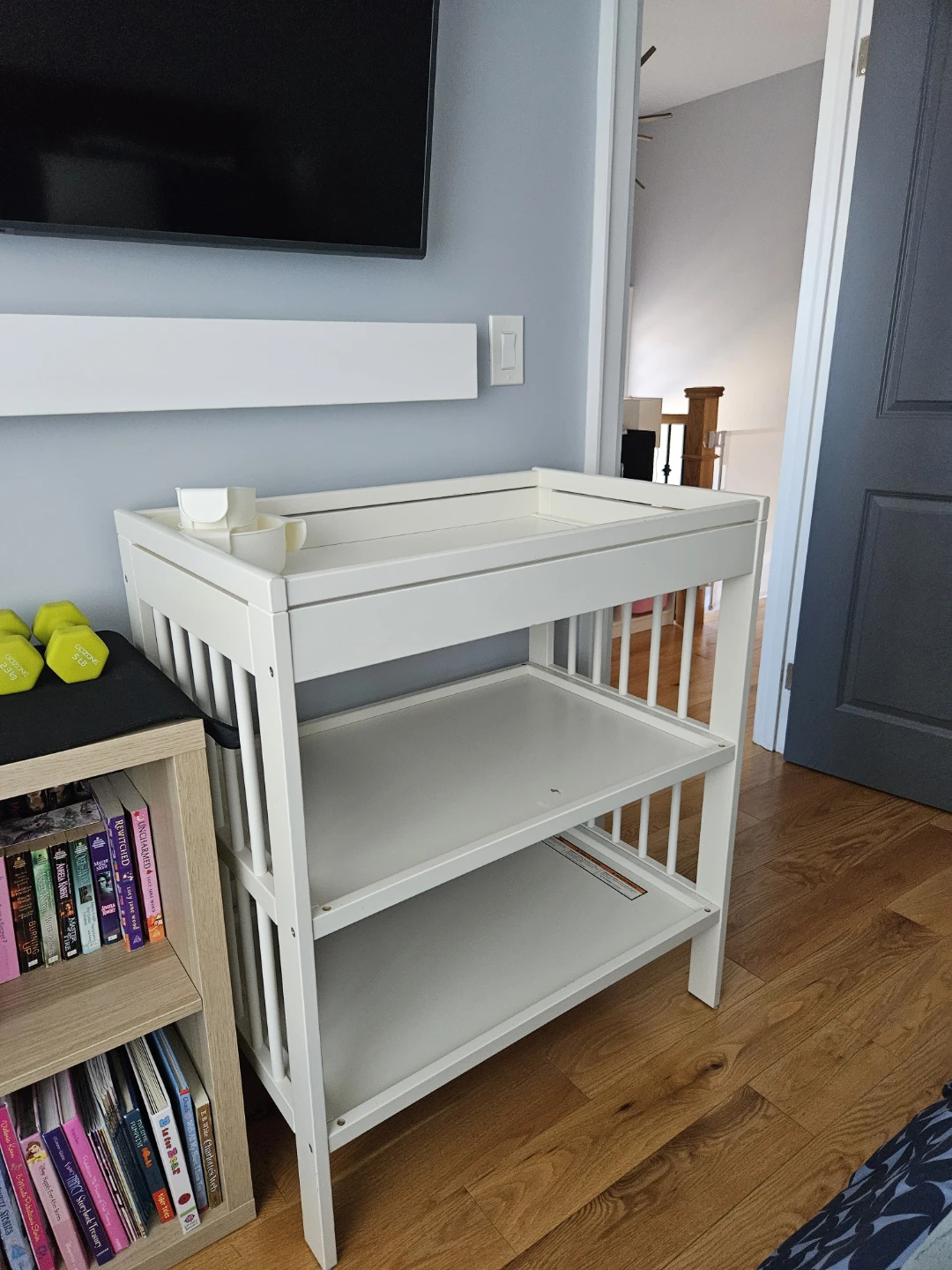 White Baby Changing Table with Shelves - photo 2