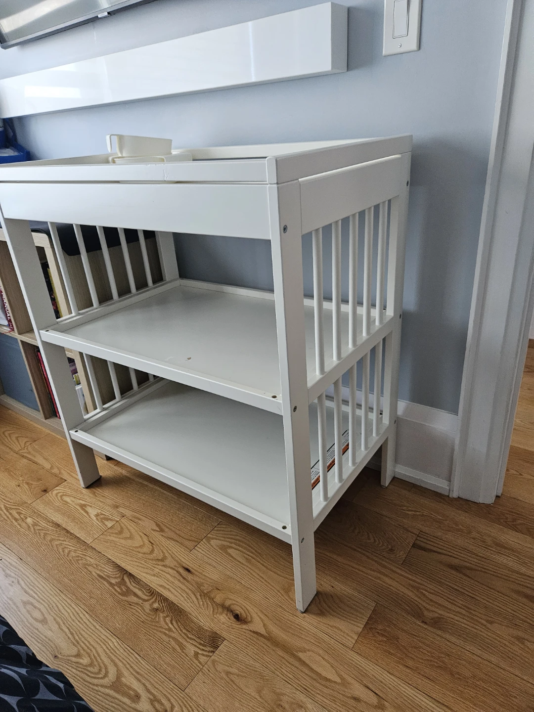 White Baby Changing Table with Shelves - photo 3