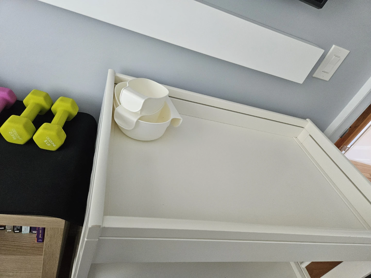 White Baby Changing Table with Shelves - photo 4