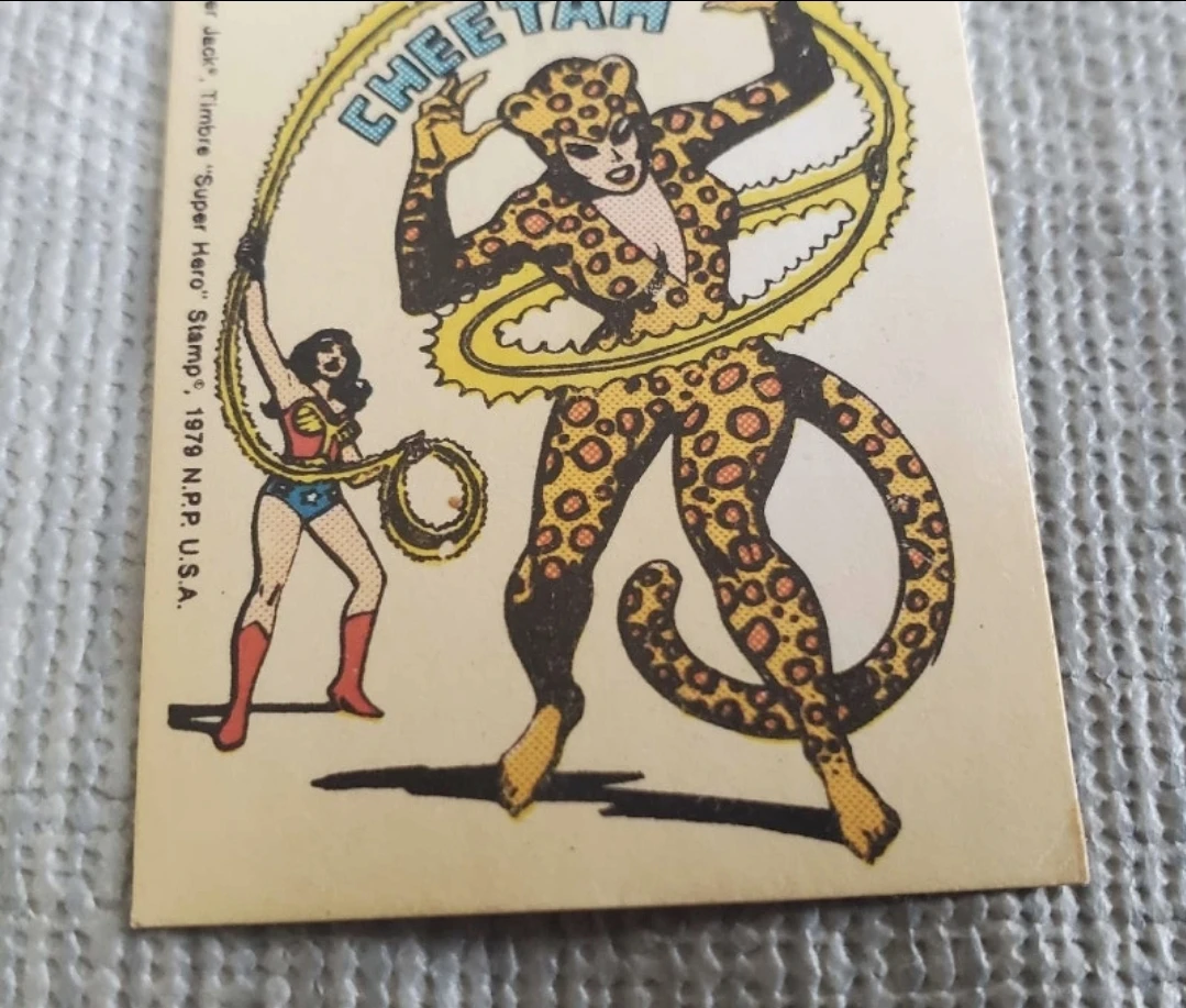 1979 cracker jack wonder woman Cheetah stamp card - photo 3