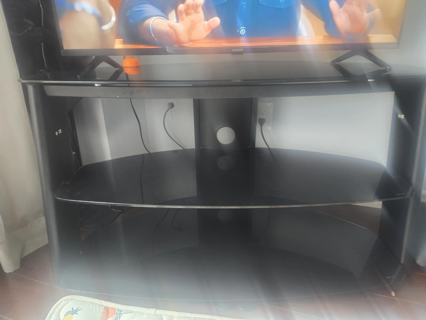 Black Glass TV Stand