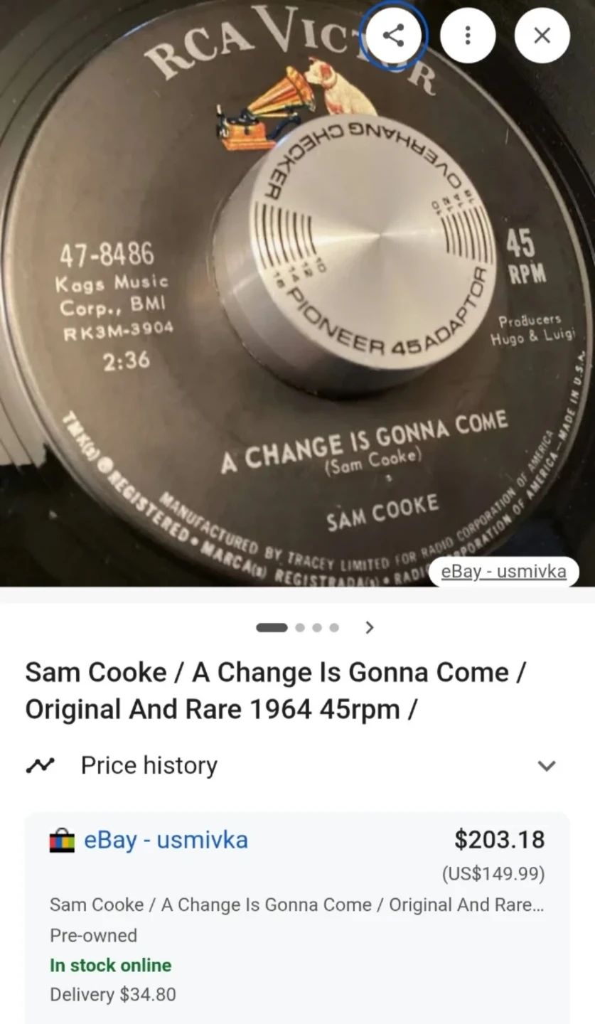 Sam Cooke A Change Is Gonna Come 1964 RCA Victor 45 RPM LP - photo 4