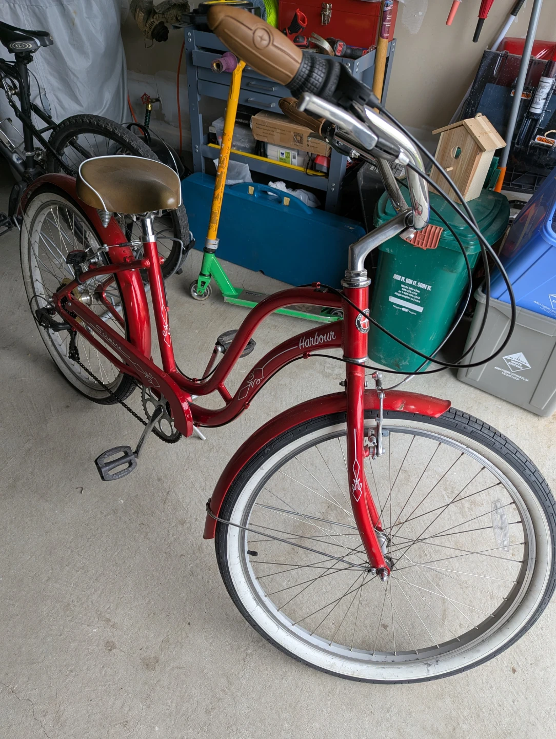 Red Schwinn Harbour Cruiser Bike