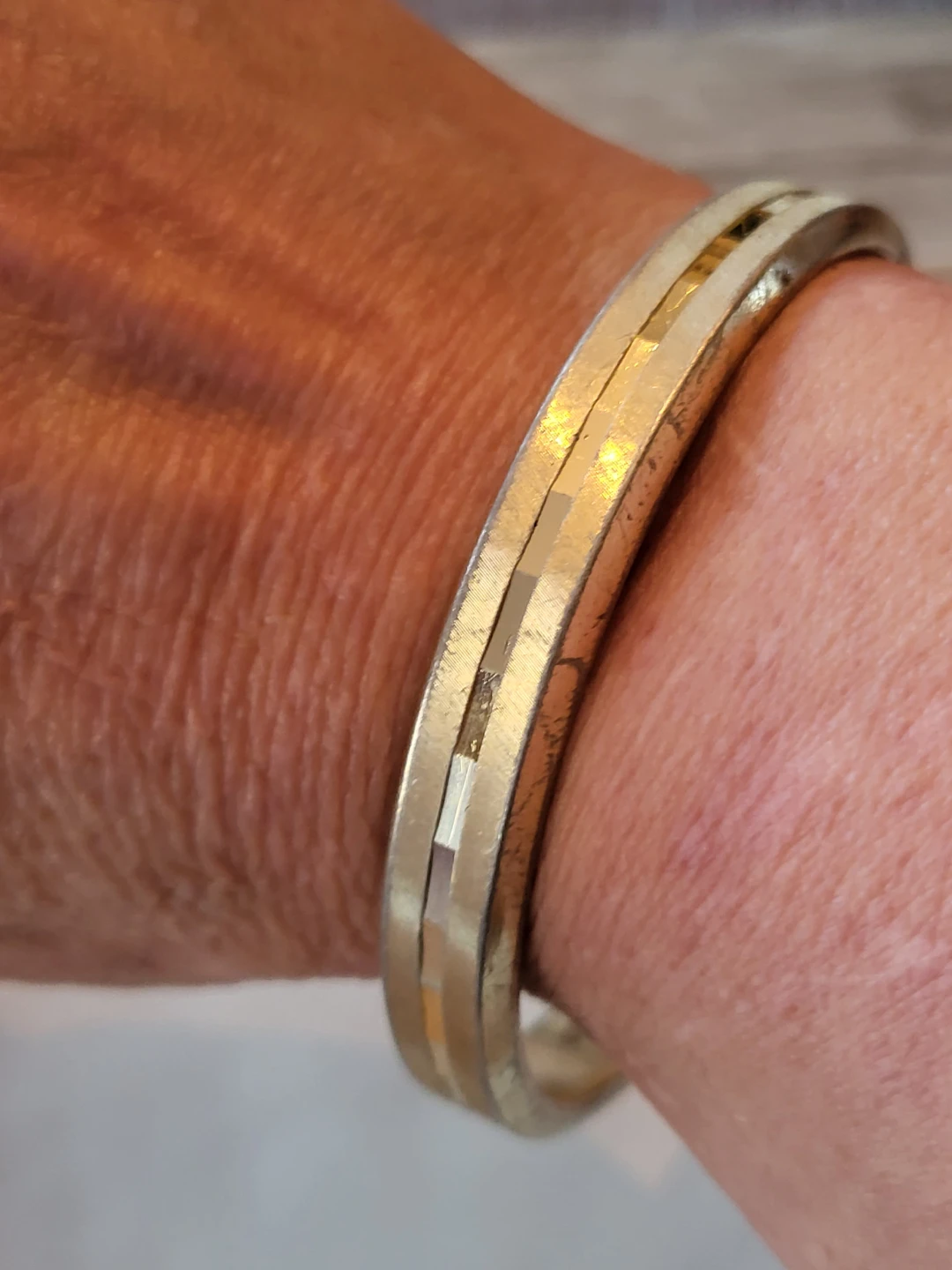 Vintage Two-Tone Bangle Bracelet - photo 2