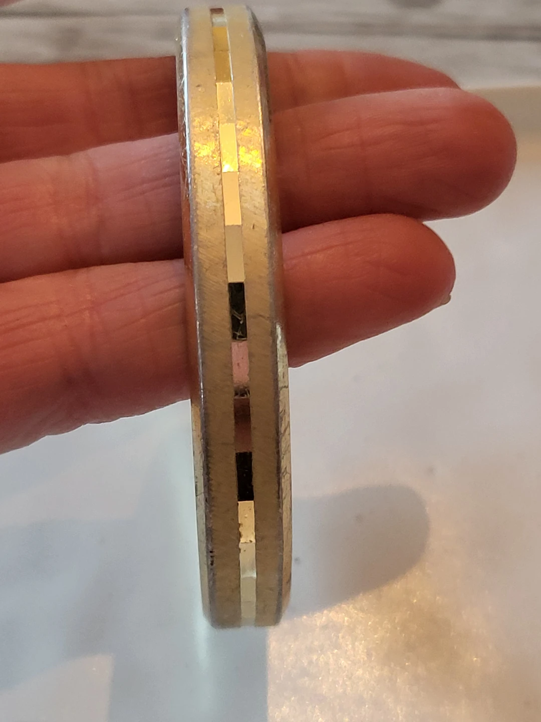 Vintage Two-Tone Bangle Bracelet - photo 4