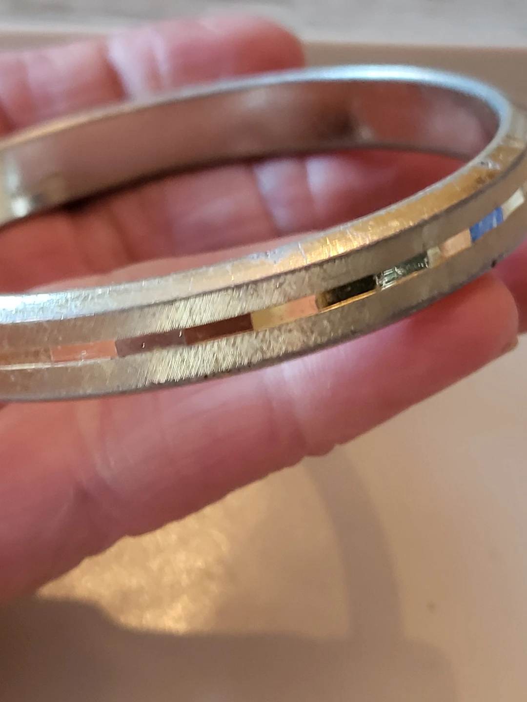 Vintage Two-Tone Bangle Bracelet - photo 5