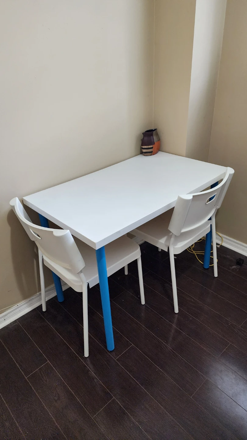 White Table and 2 Chairs Set