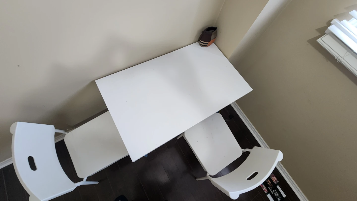 White Table and 2 Chairs Set - photo 2