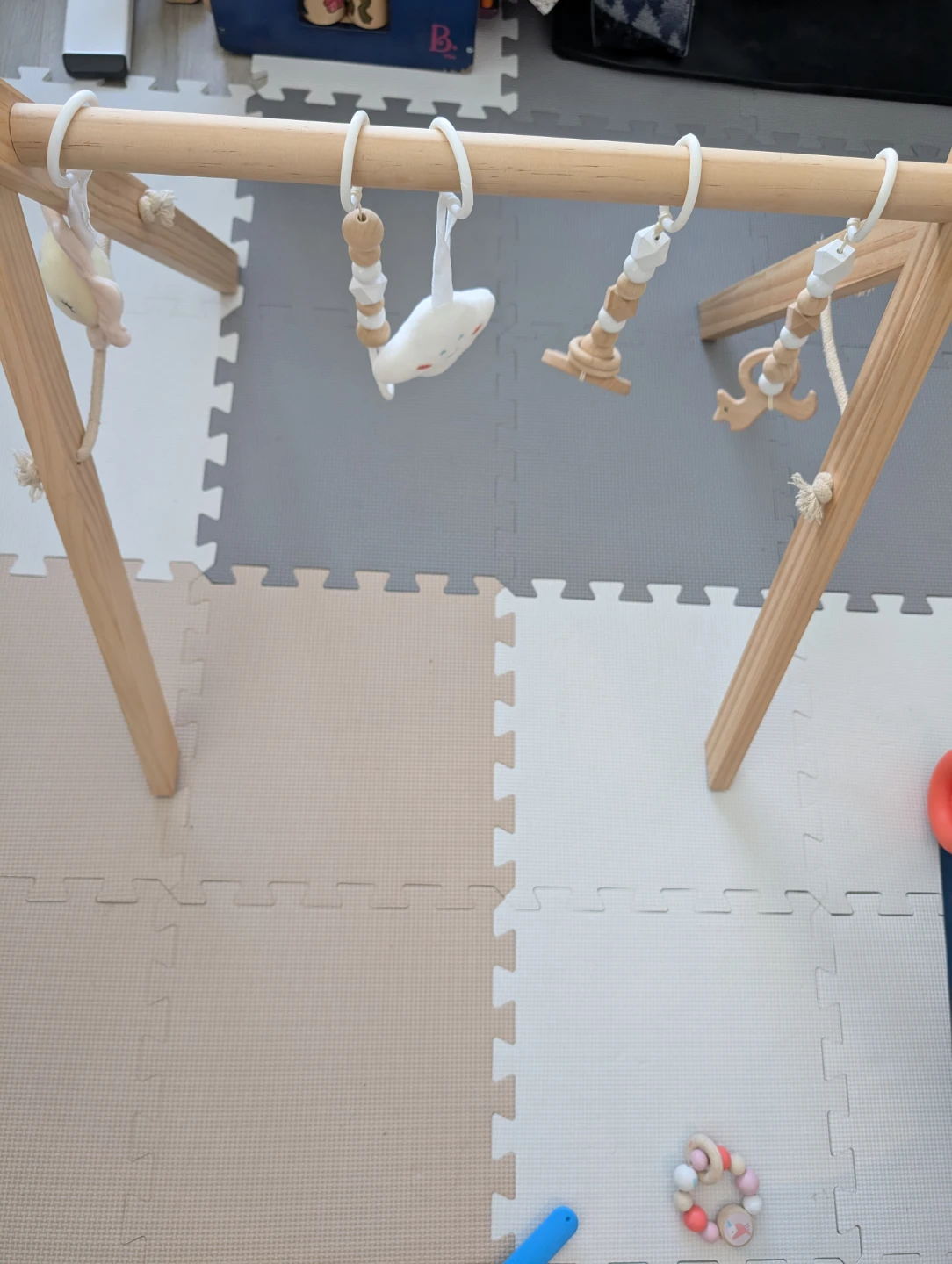 Wooden Baby Play Gym with Toys