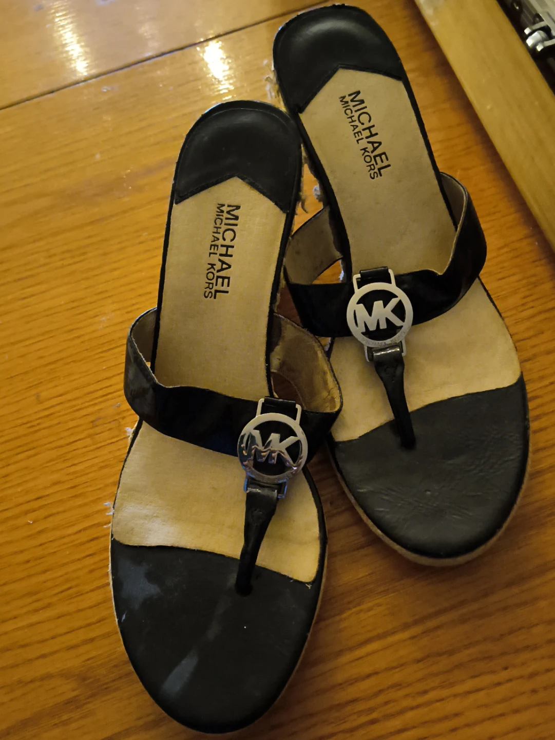 Michael Kors Black Wedge Sandals