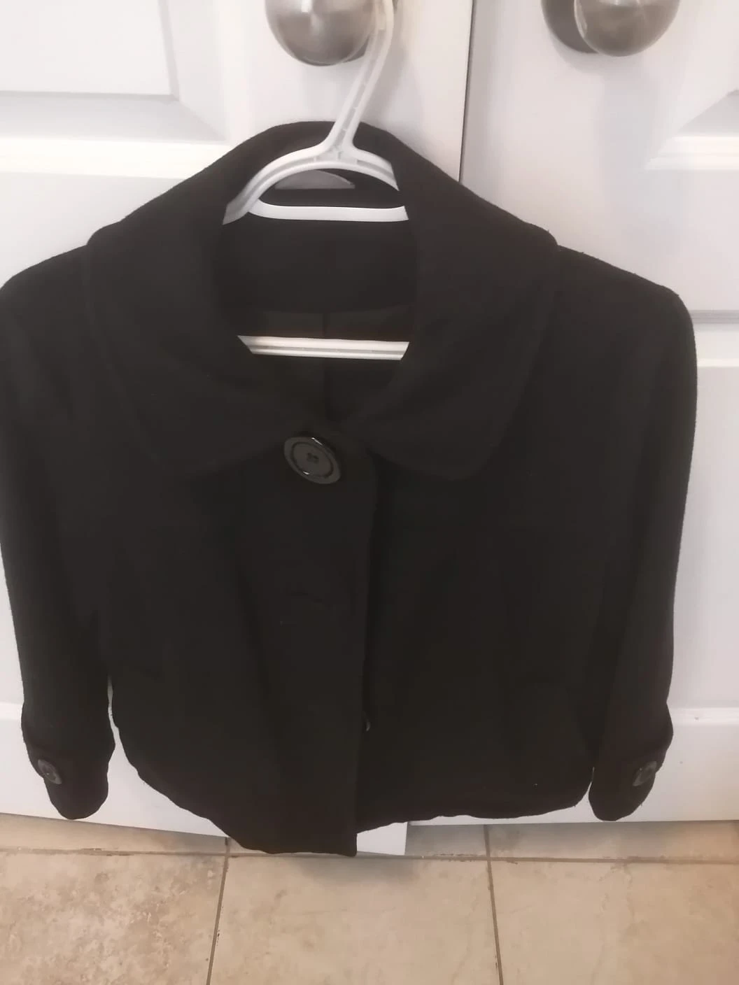 Black Collared Button-Up Jacket