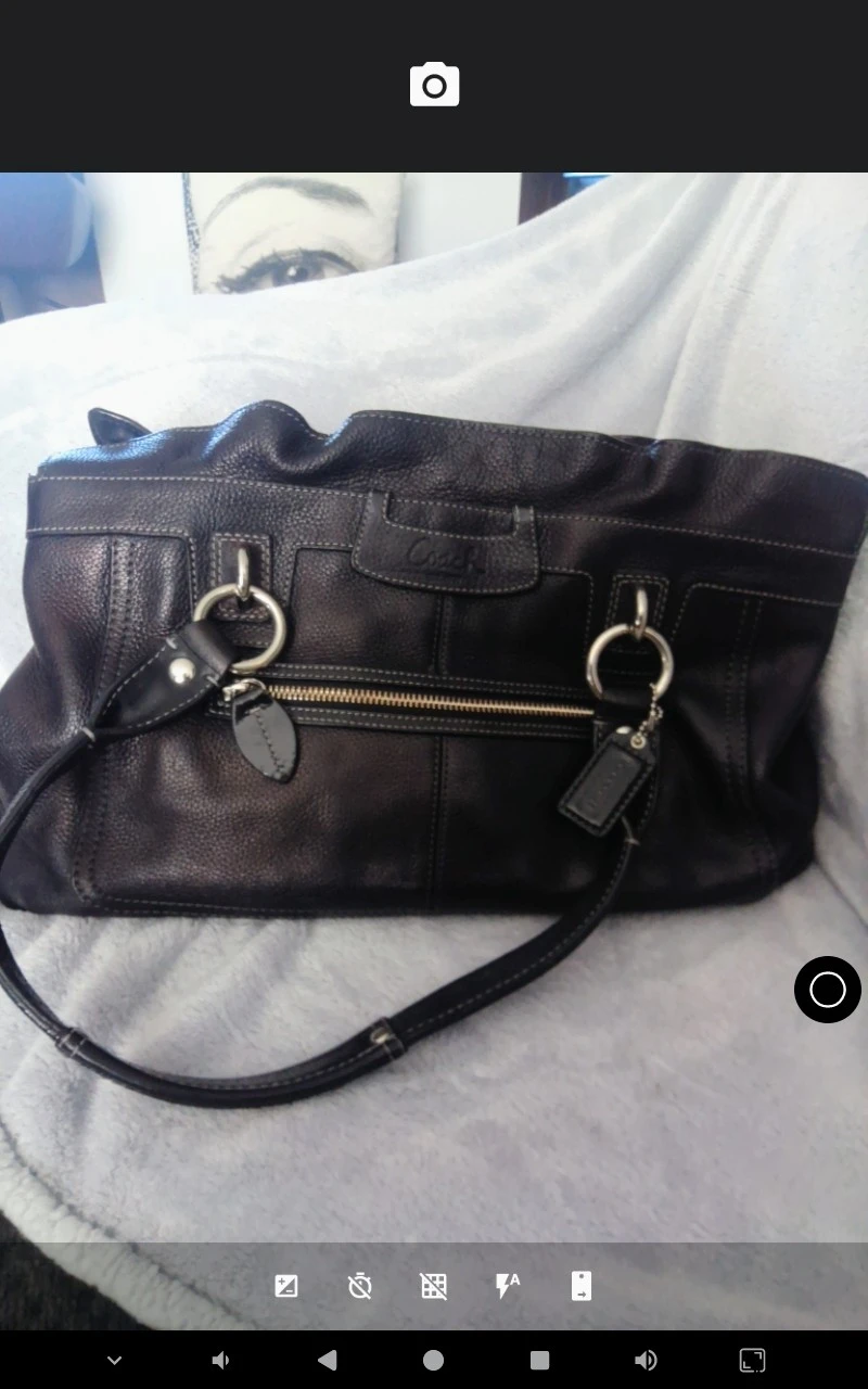 Coach Black Leather Tote Handbag