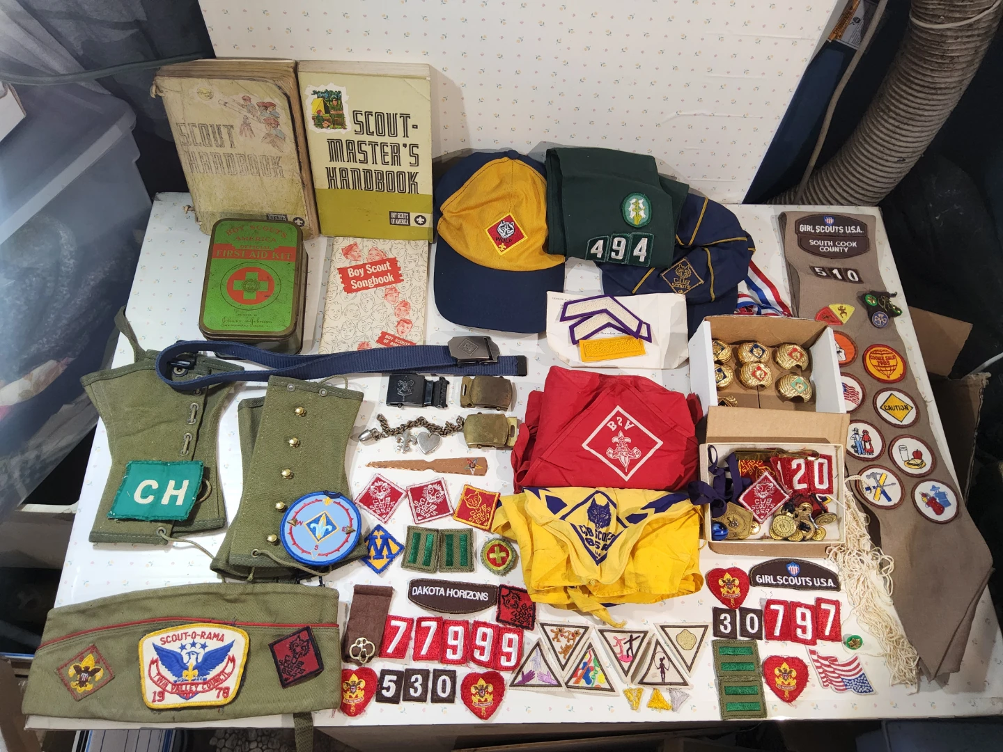 Assorted Boy Scout and Girl Scout Patches & Uniform Items