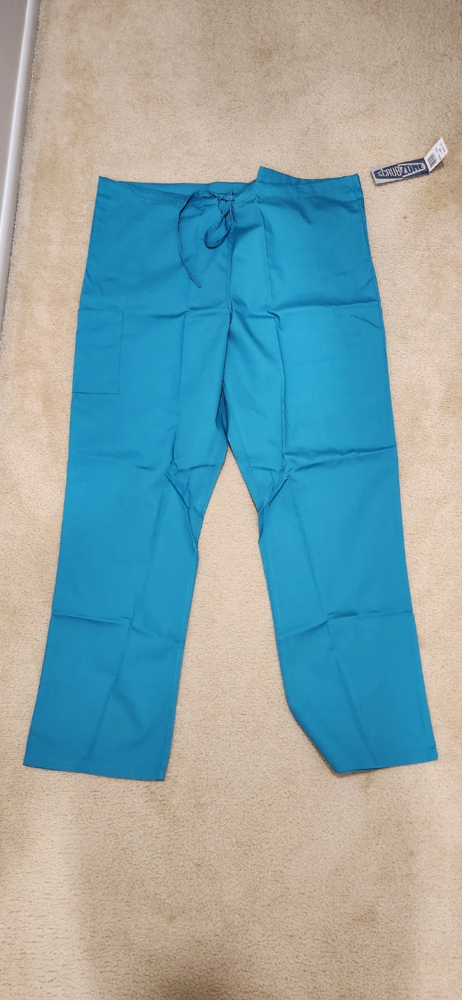 ScrubZone Teal V-Neck Scrub Top and Pants Set - Size Large - photo 3