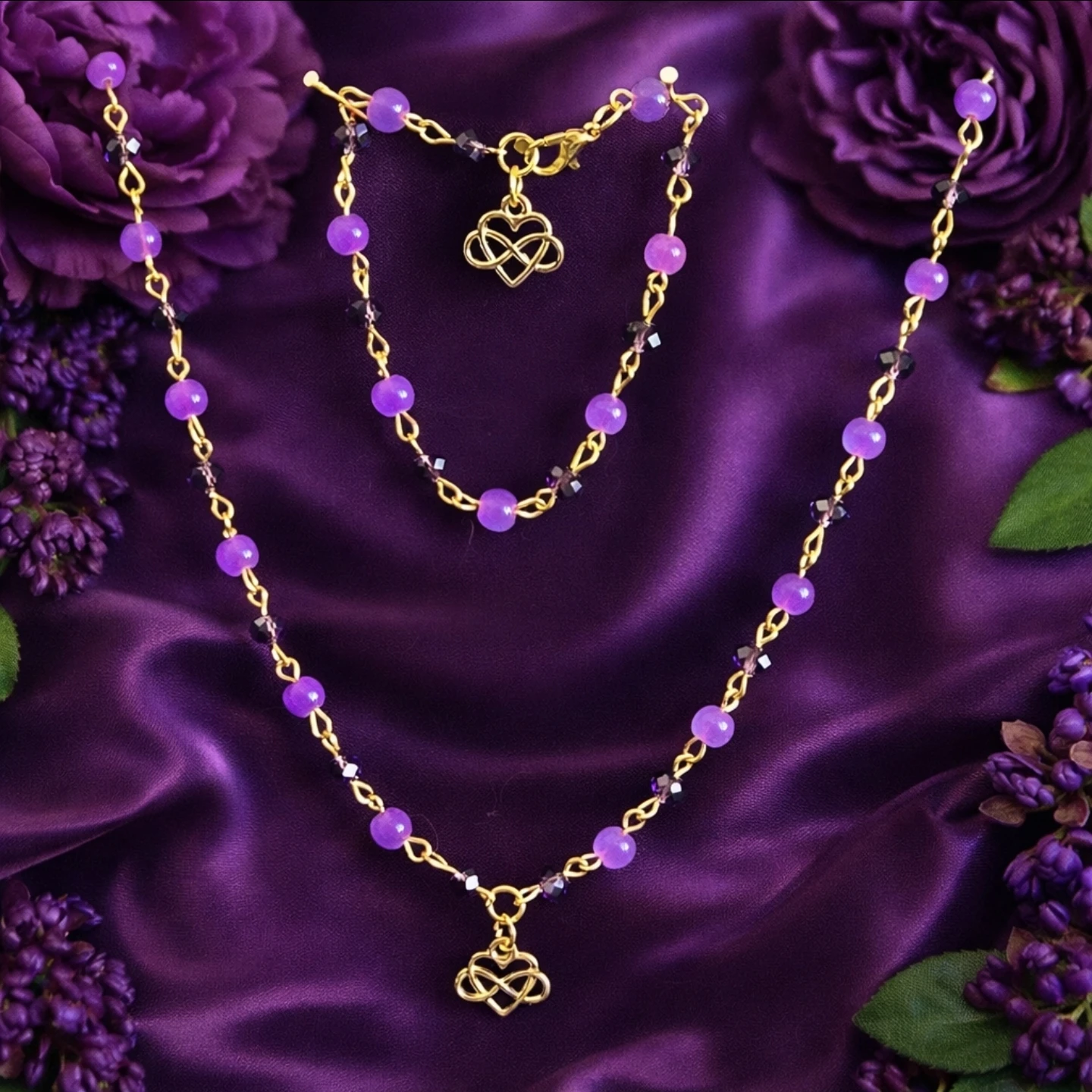Crystal beads necklace and bracelet set ✨️