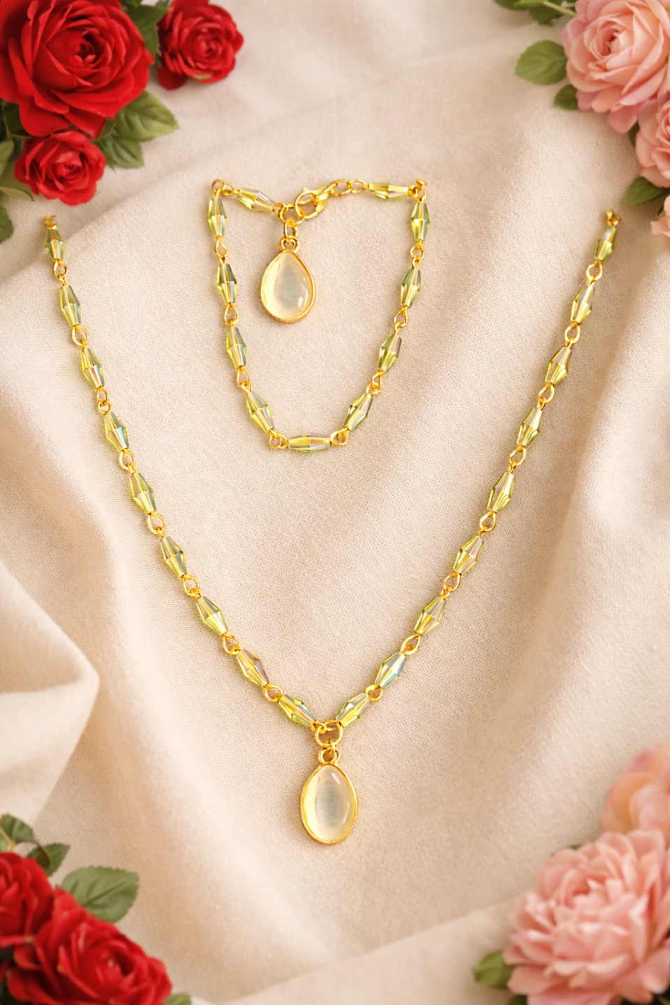 Crystal beads necklace and bracelet set ✨️ - photo 2