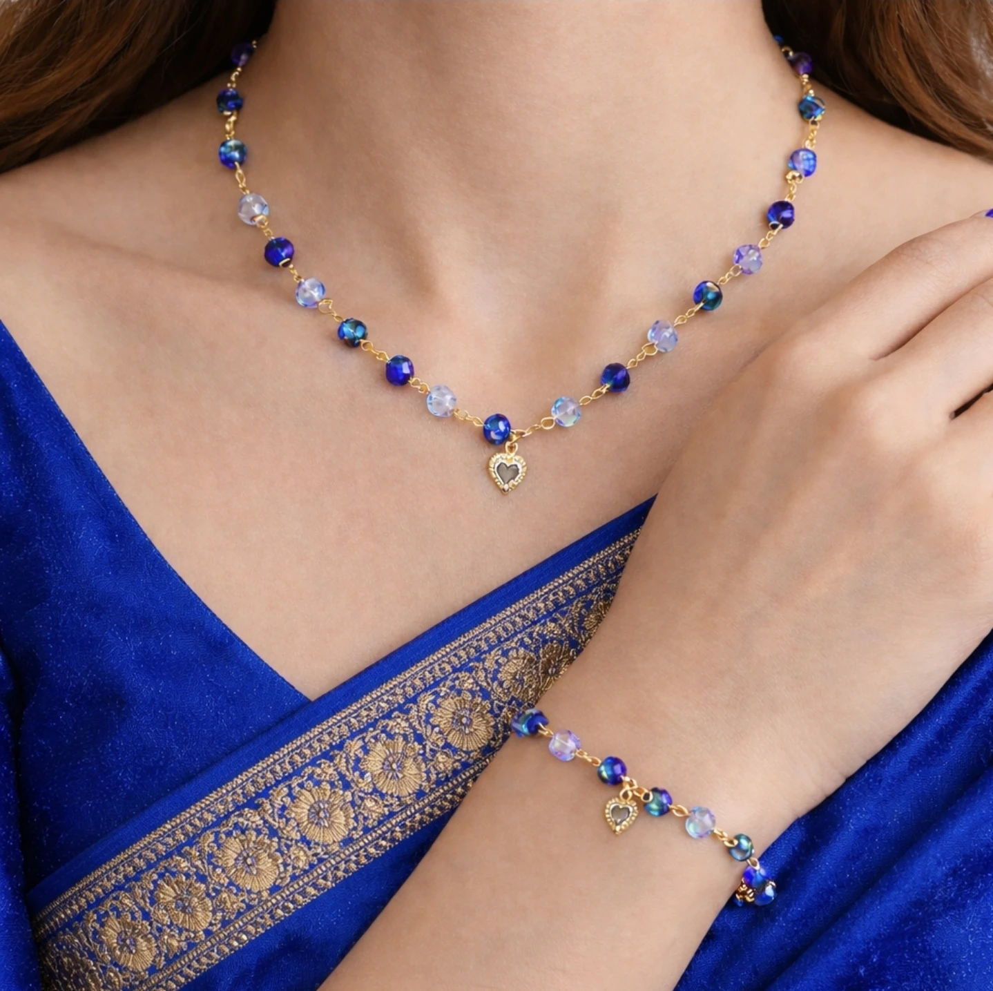 Crystal beads necklace and bracelet set ✨️ - photo 3