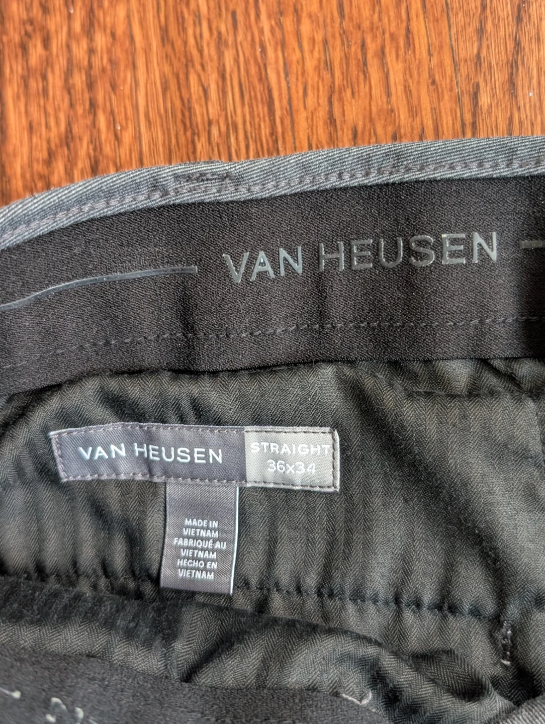 Van Heusen Straight Fit Pants 36x34 Grey - photo 2