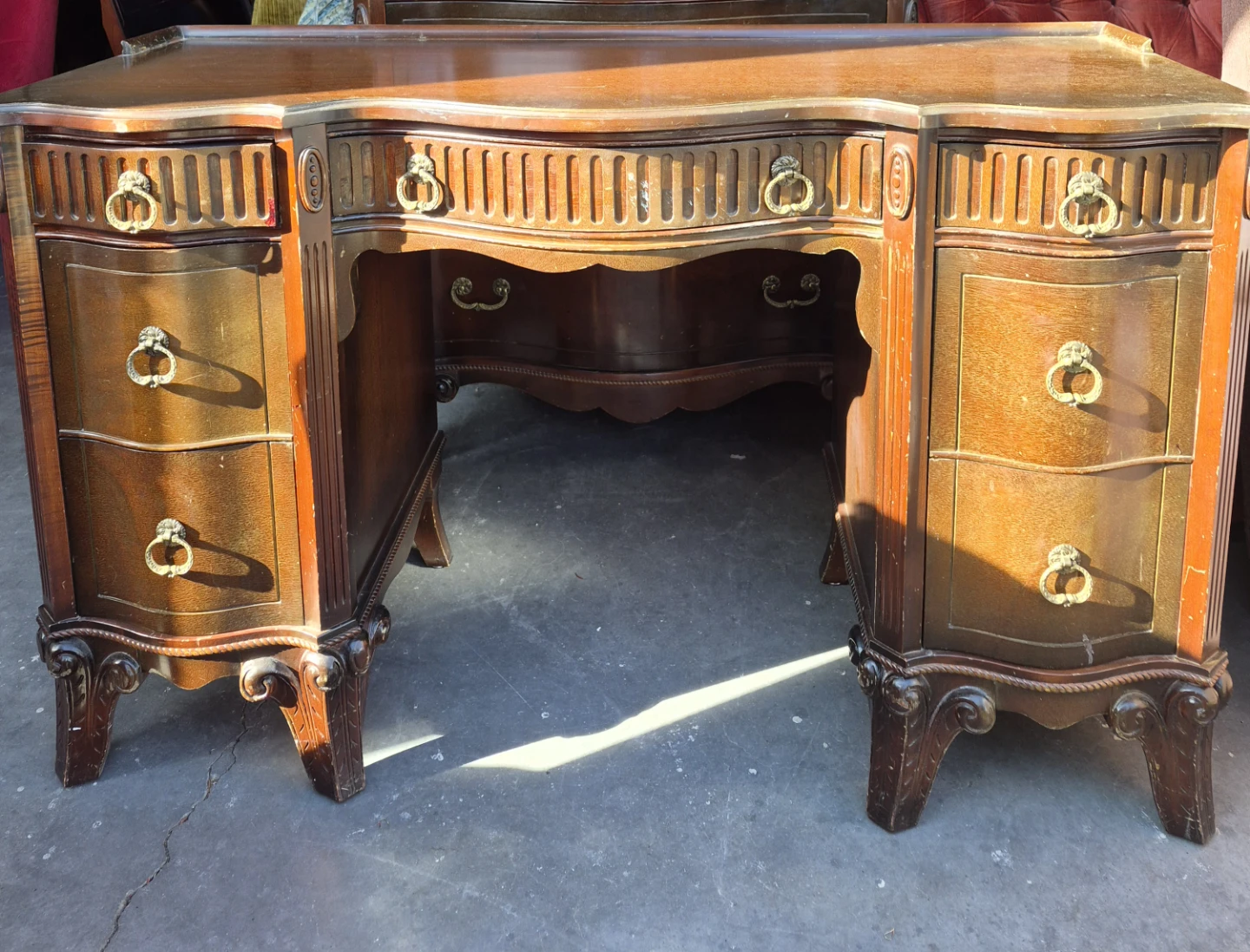 Vintage Vanity Desk with Mirror