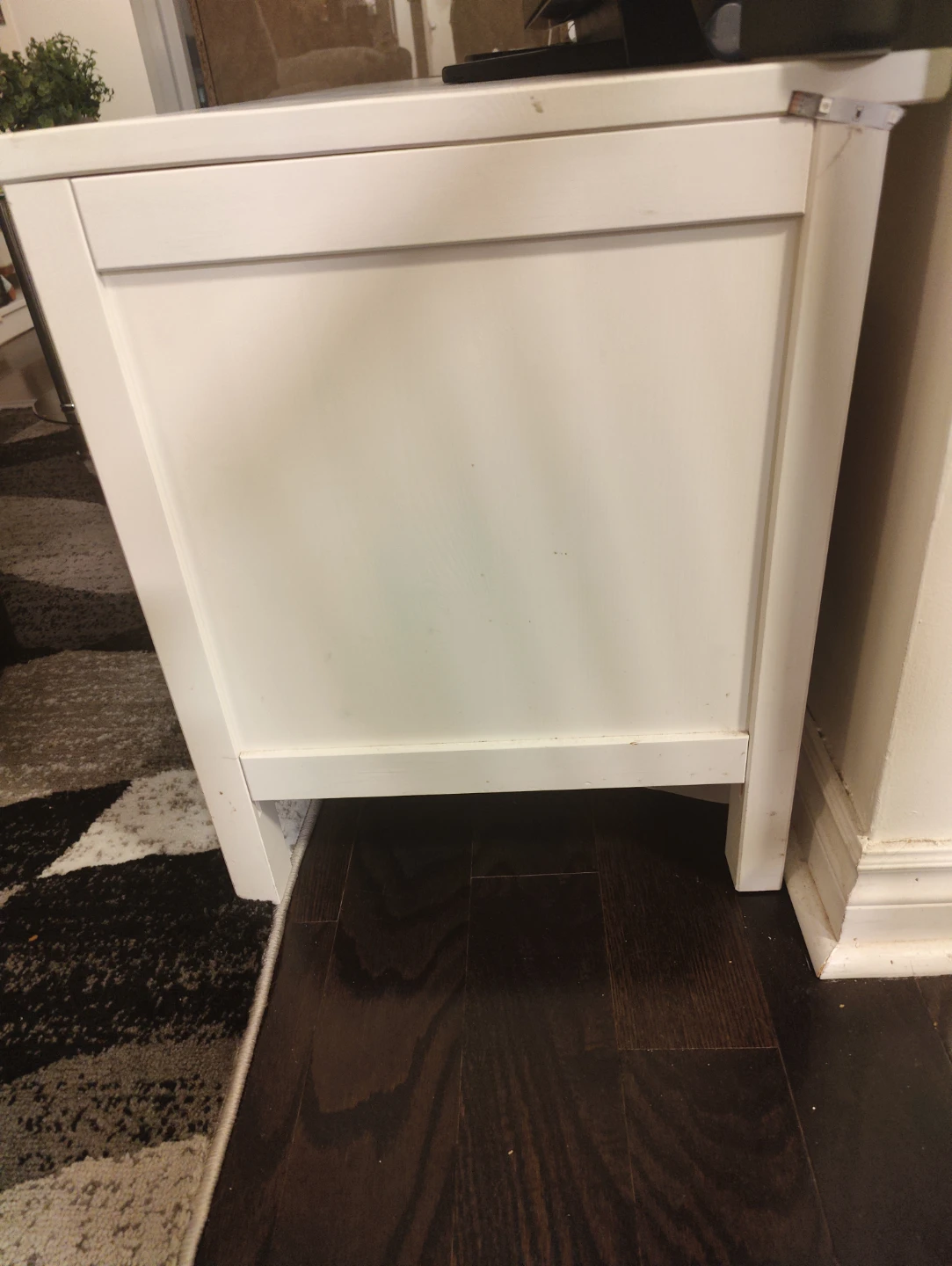 White TV Stand with 2 Drawers and Open Shelf - photo 2