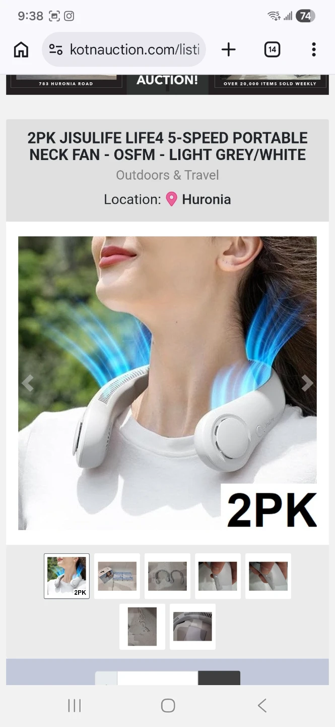 5-Speed Portable Neck Fan - - photo 2