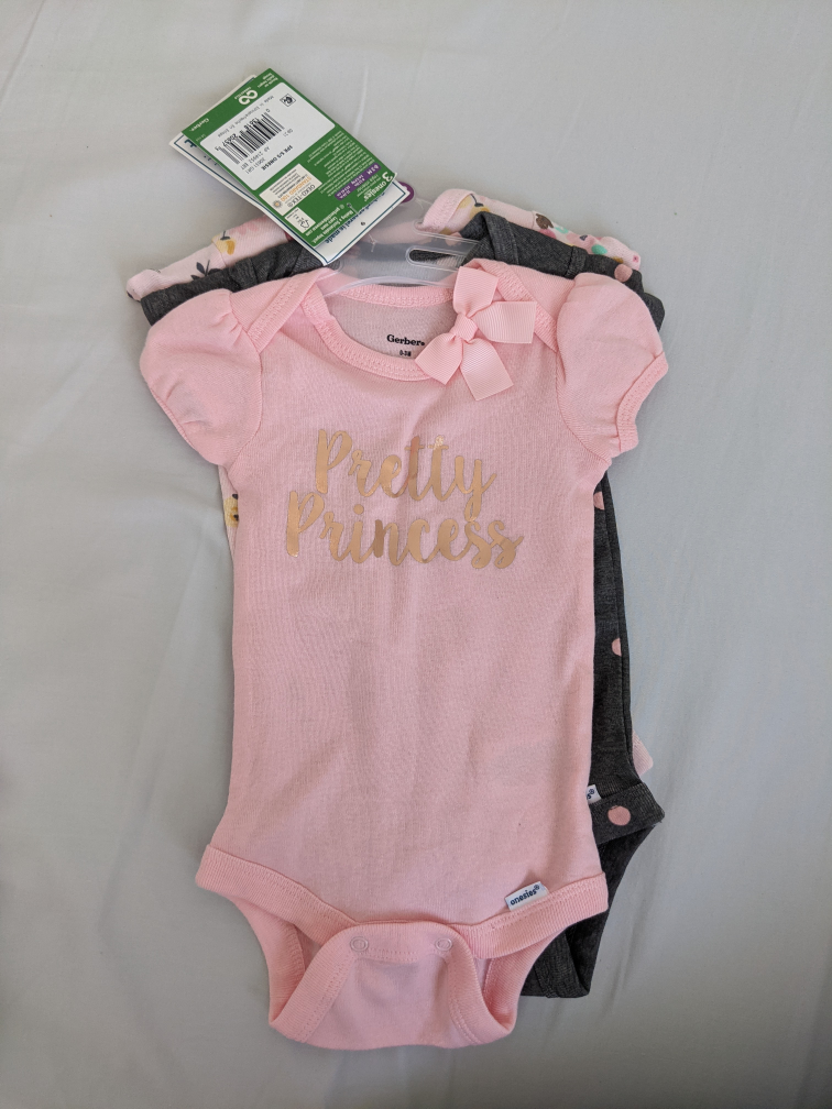 Gerber Baby Girls' 3-Pack Short-Sleeve Onesies