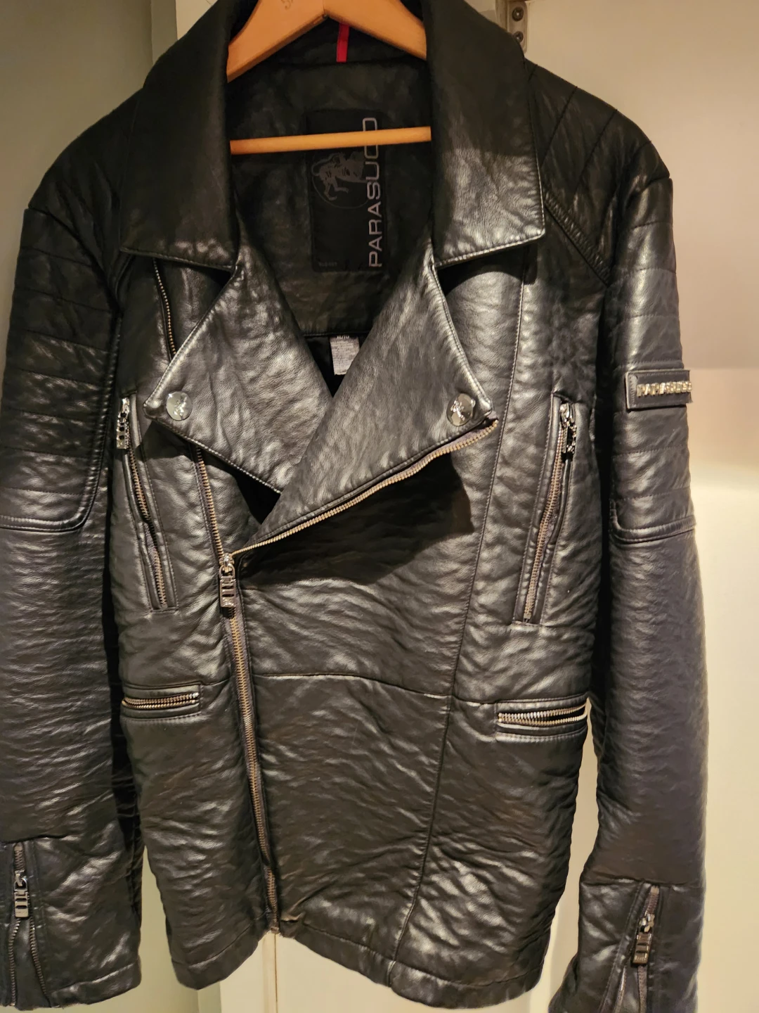 Men's Black Parasuco Biker Jacket  (XL)