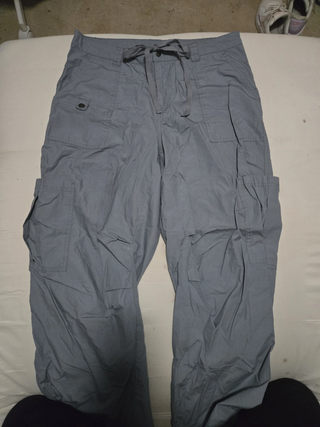 Women's Blue Parachute Cargo Pants