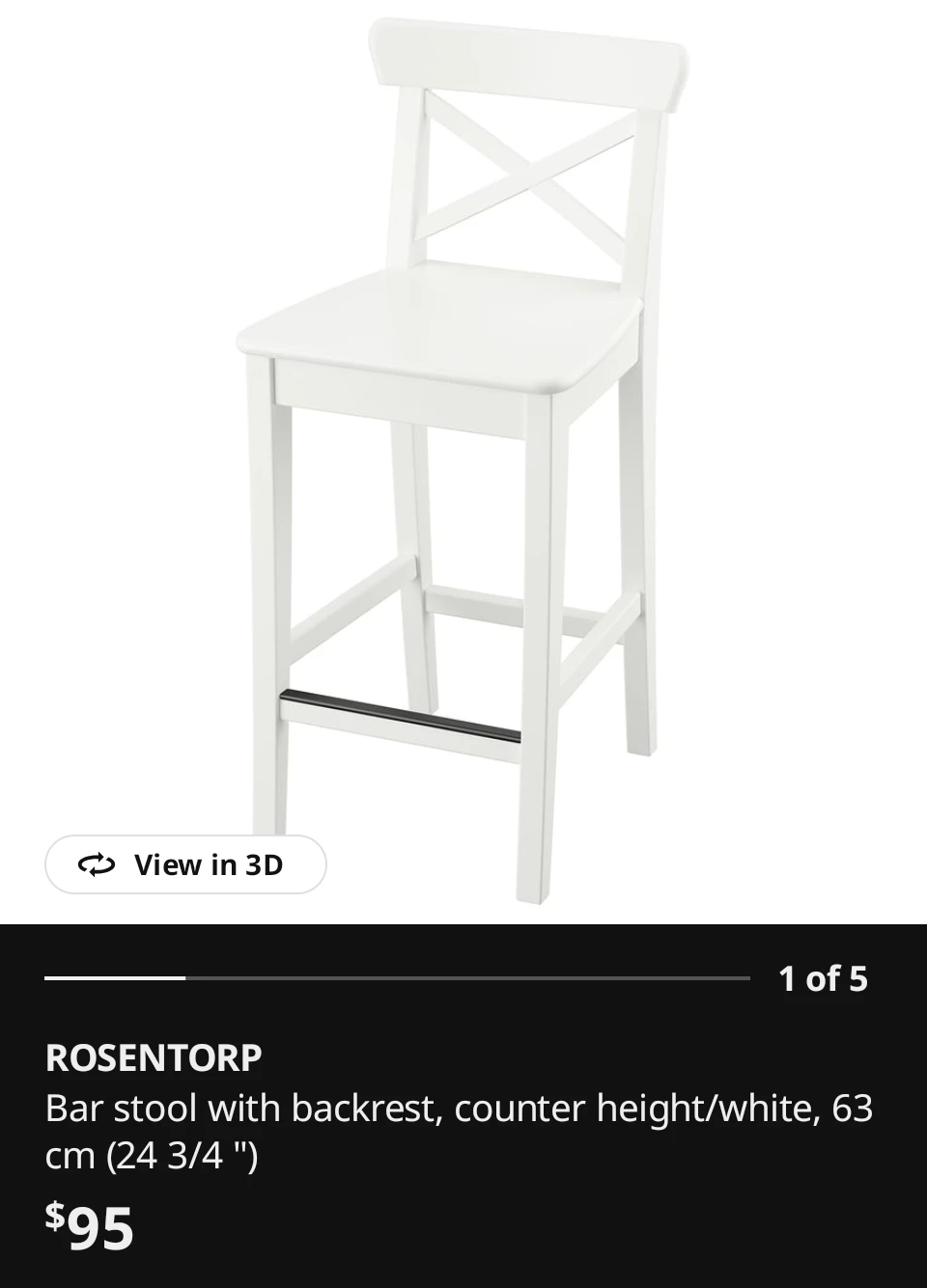 TORNVIKEN Kitchen Island - Off-white/Oak and Kitchen Stools - photo 2