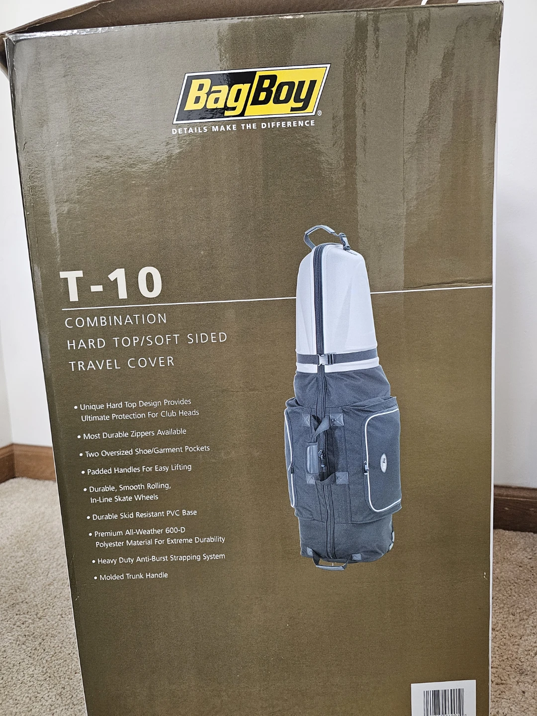 BagBoy T-10 Combination Hardtop/Soft Sided Golf Travel Bag - photo 2