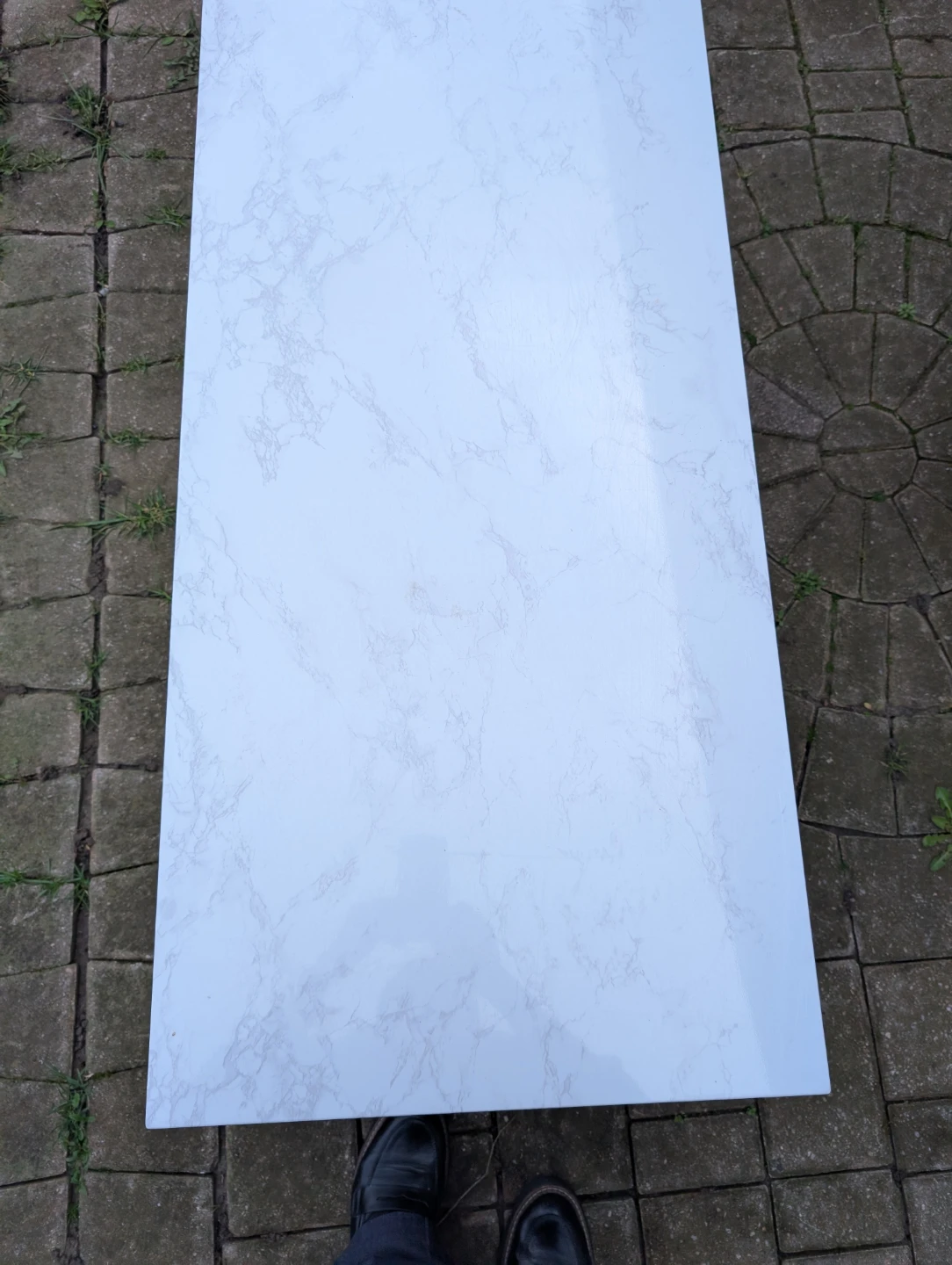 White Faux Marble Top Coffee Table