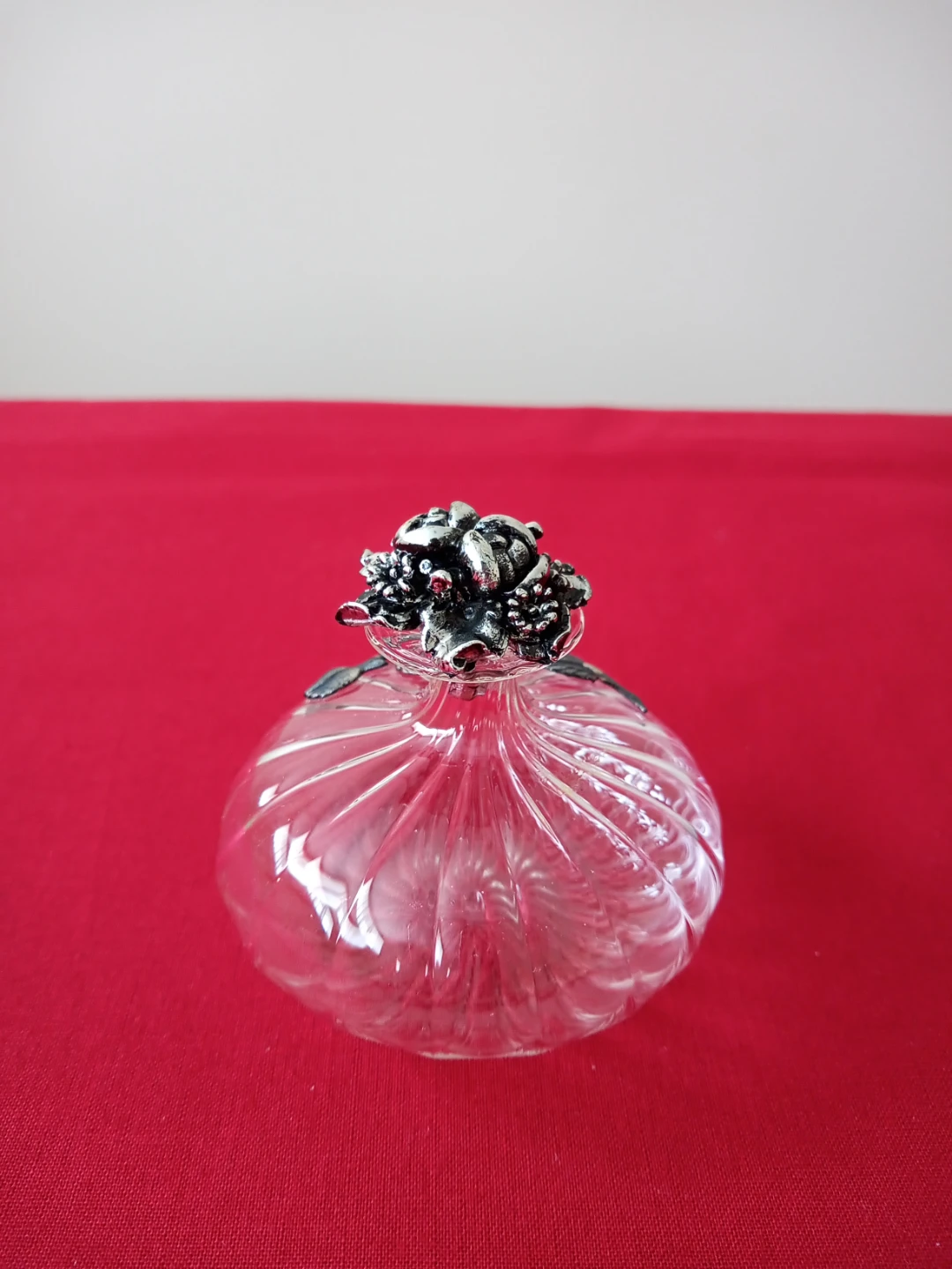 Vintage Glass Perfume Bottle with Rose Accent - photo 2