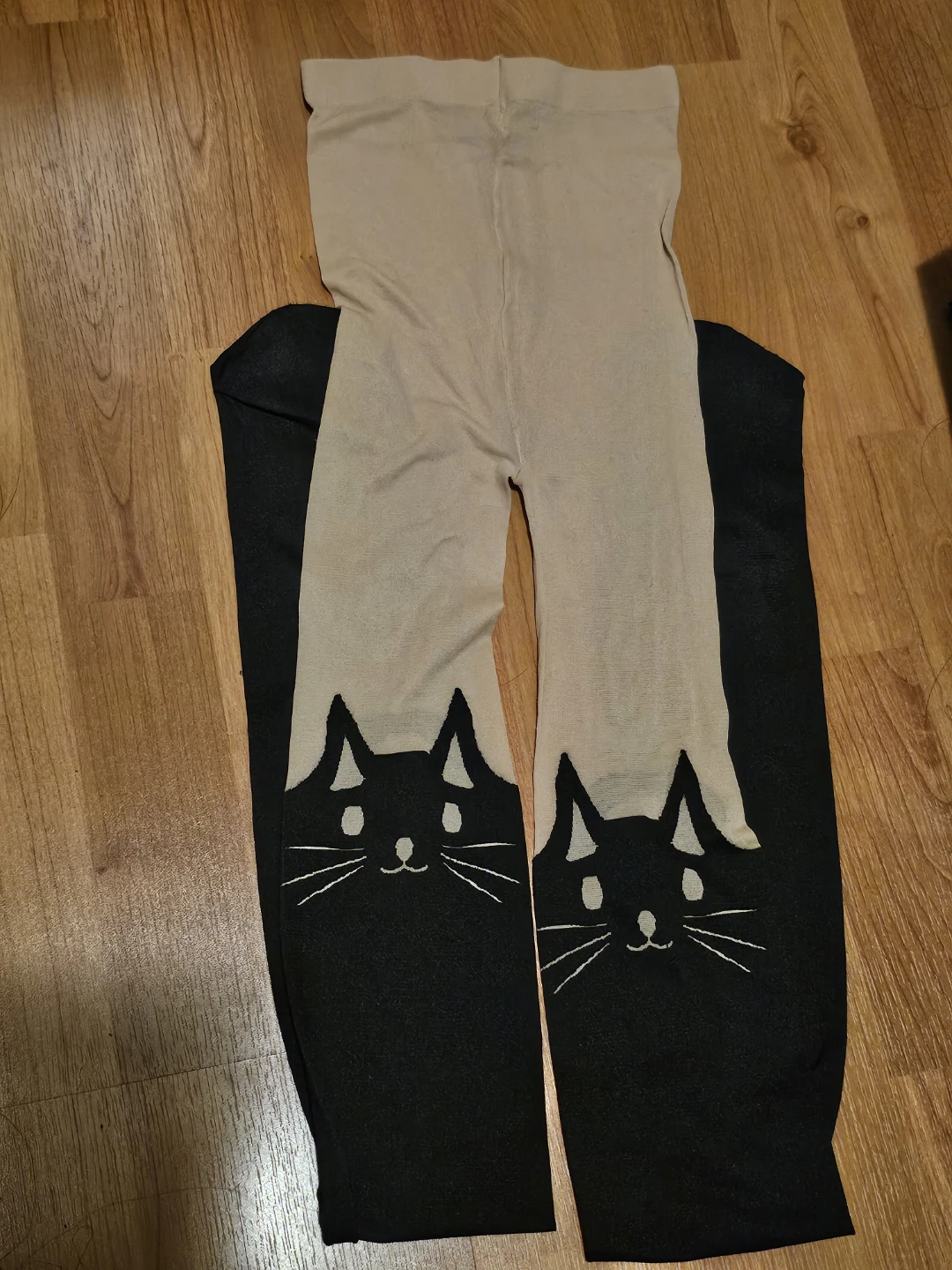 Jfashion Black Tights with Cat Faces