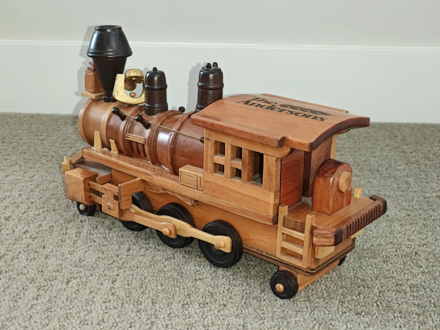 Handcrafted Wooden Steam Locomotive Train - photo 2