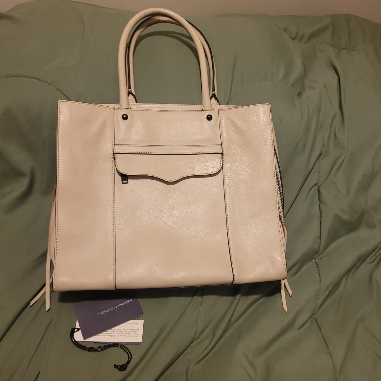 Preloved Rebecca Minkoff Cream Leather Tote Bag