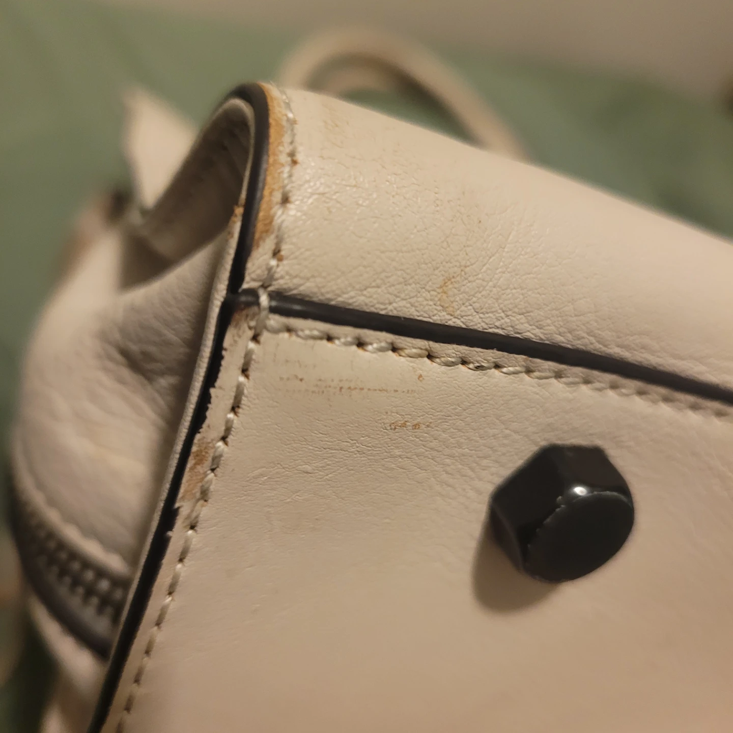 Preloved Rebecca Minkoff Cream Leather Tote Bag - photo 3