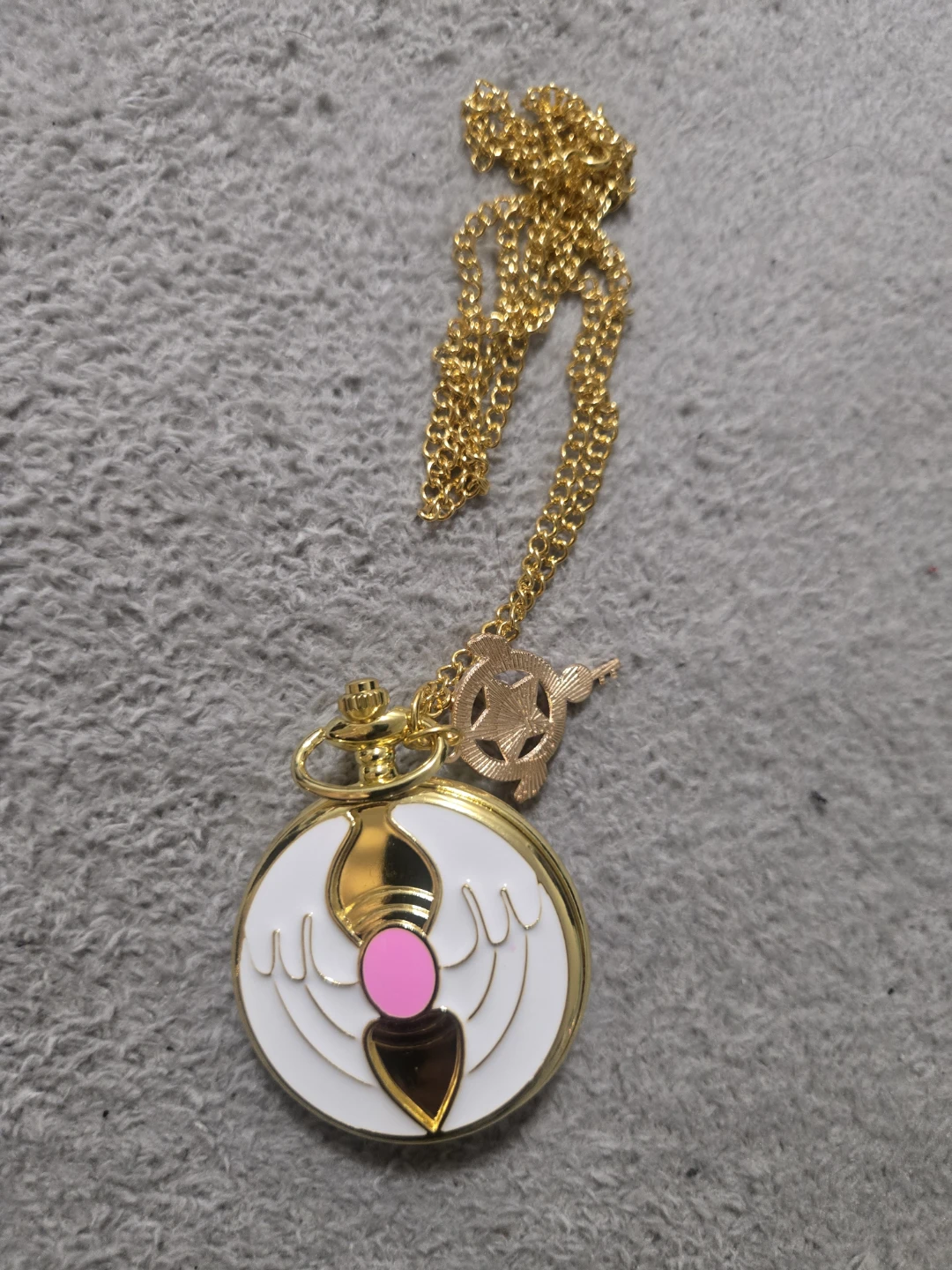 Gold-tone Pendant Watch with Charm - photo 2