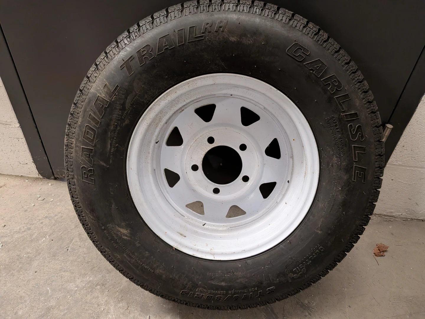 Carlisle Radial Trail Trailer Tire with White Rim
