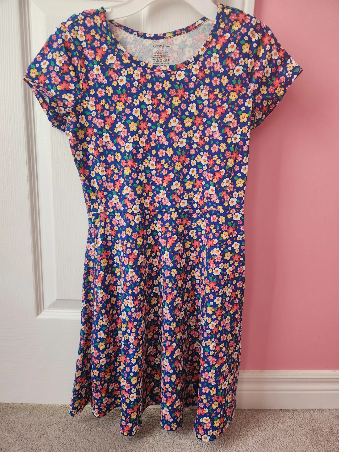 George Girls Floral Dress Size L (10-12)