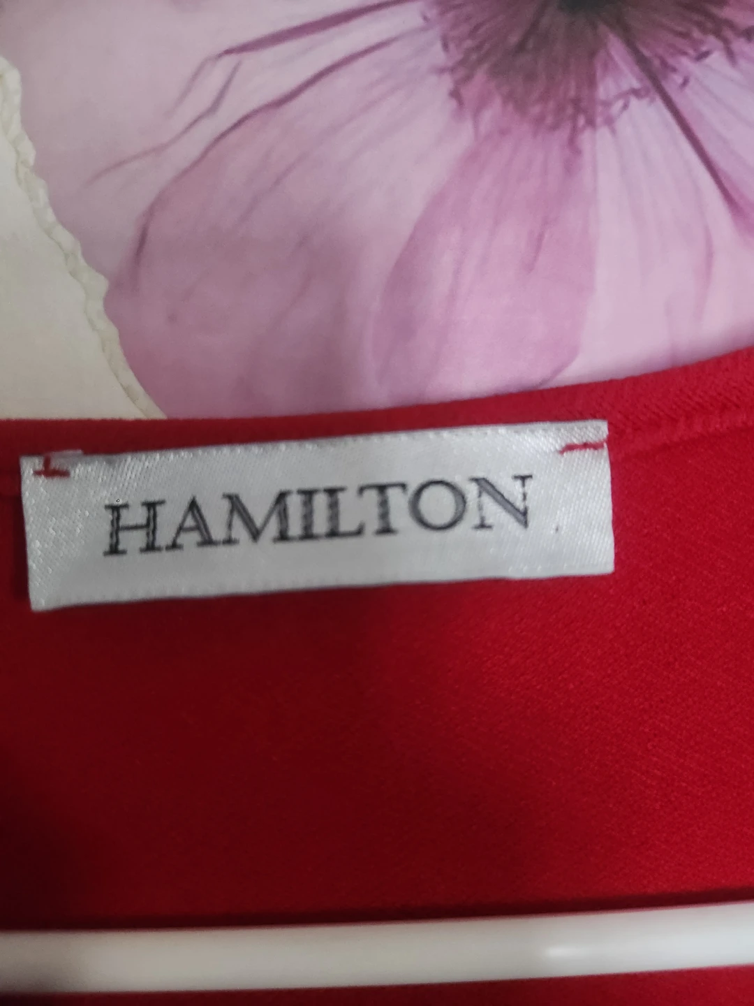 Hamilton Red Ruffled V-Neck Top