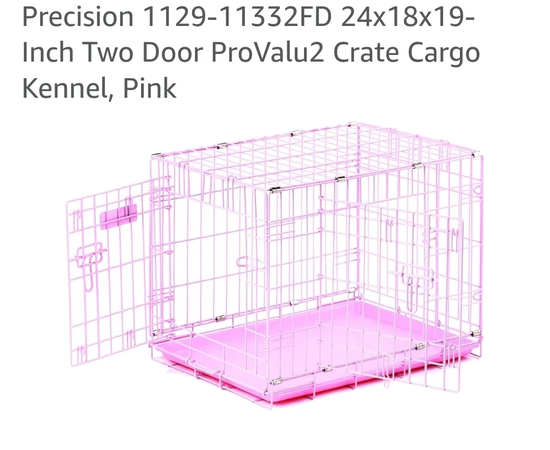 24x18x19-Inch Two Door Crate Cargo Kennel, Pink