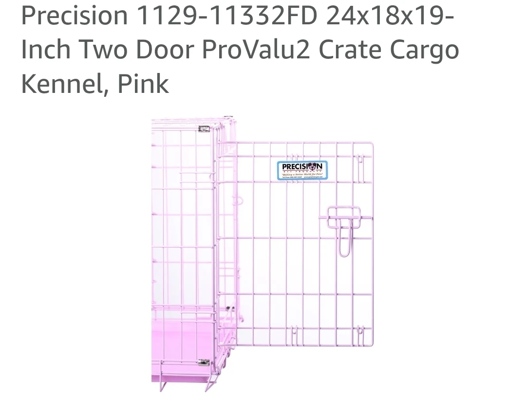 24x18x19-Inch Two Door Crate Cargo Kennel, Pink - photo 2