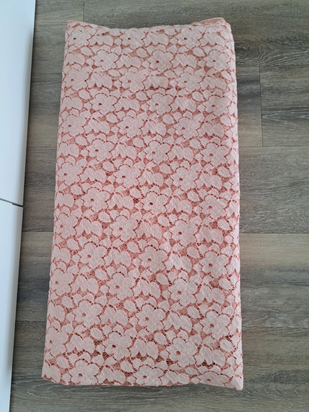 4.20M L X 1.50M A.Encaje rosa melocotón no elástica. - photo 2